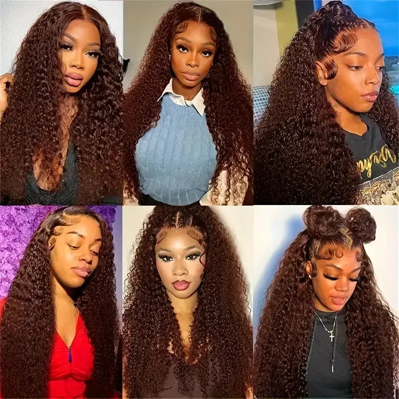 Chocolate Brown Deep Wave Lace Frontal Human Hair