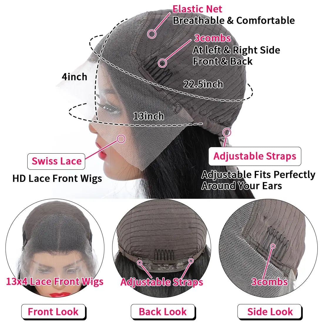 Human Hair Glueless Brazilian Lace Frontal