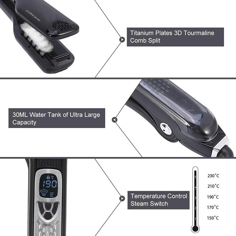 Steam Titanium Ceramic Flat Iron