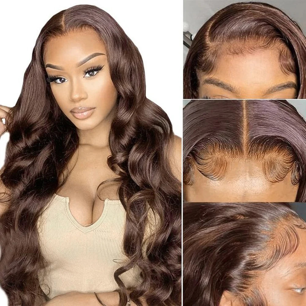 Brown Synthetic Glueless Lace Front Wigs