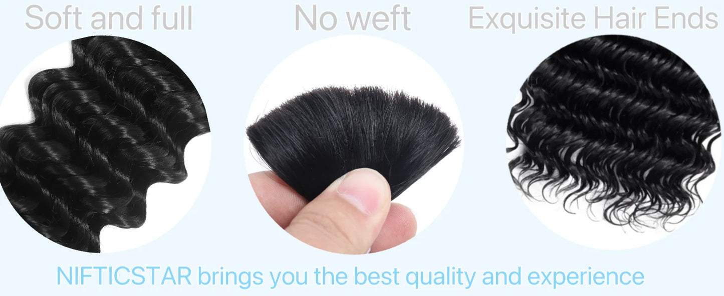 Deep Wave Bulk Human Hair for Braiding