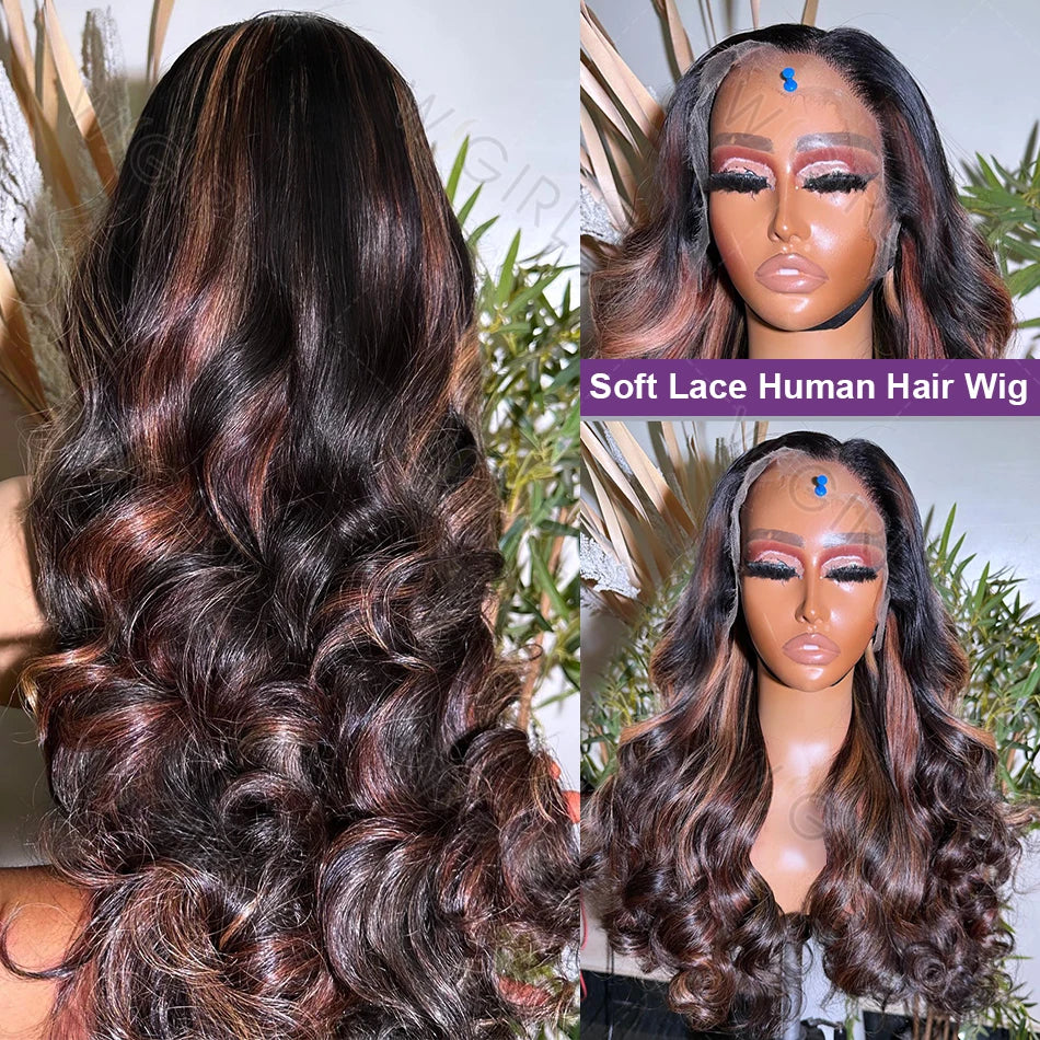 Black Brown Body Wave Wigs