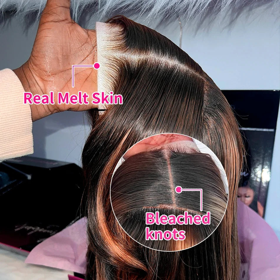 Human Hair Highlight Ombre Lace Front Wigs