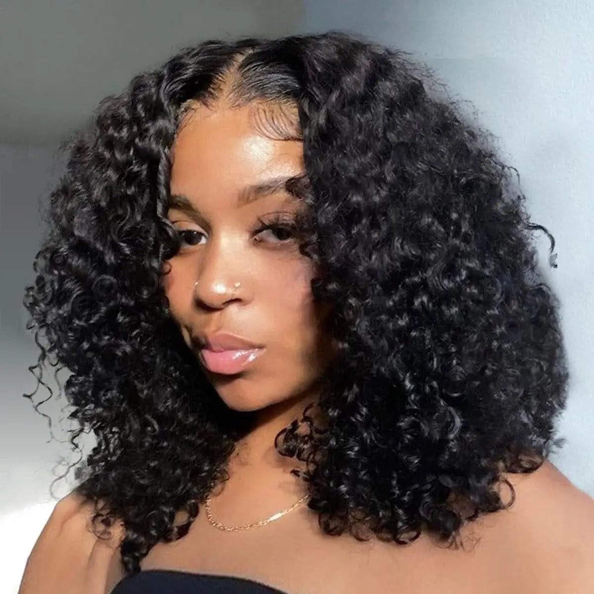 Short Curly Bob Glueless Wig