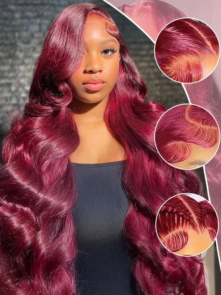 Burgundy Lace Frontal Wigs