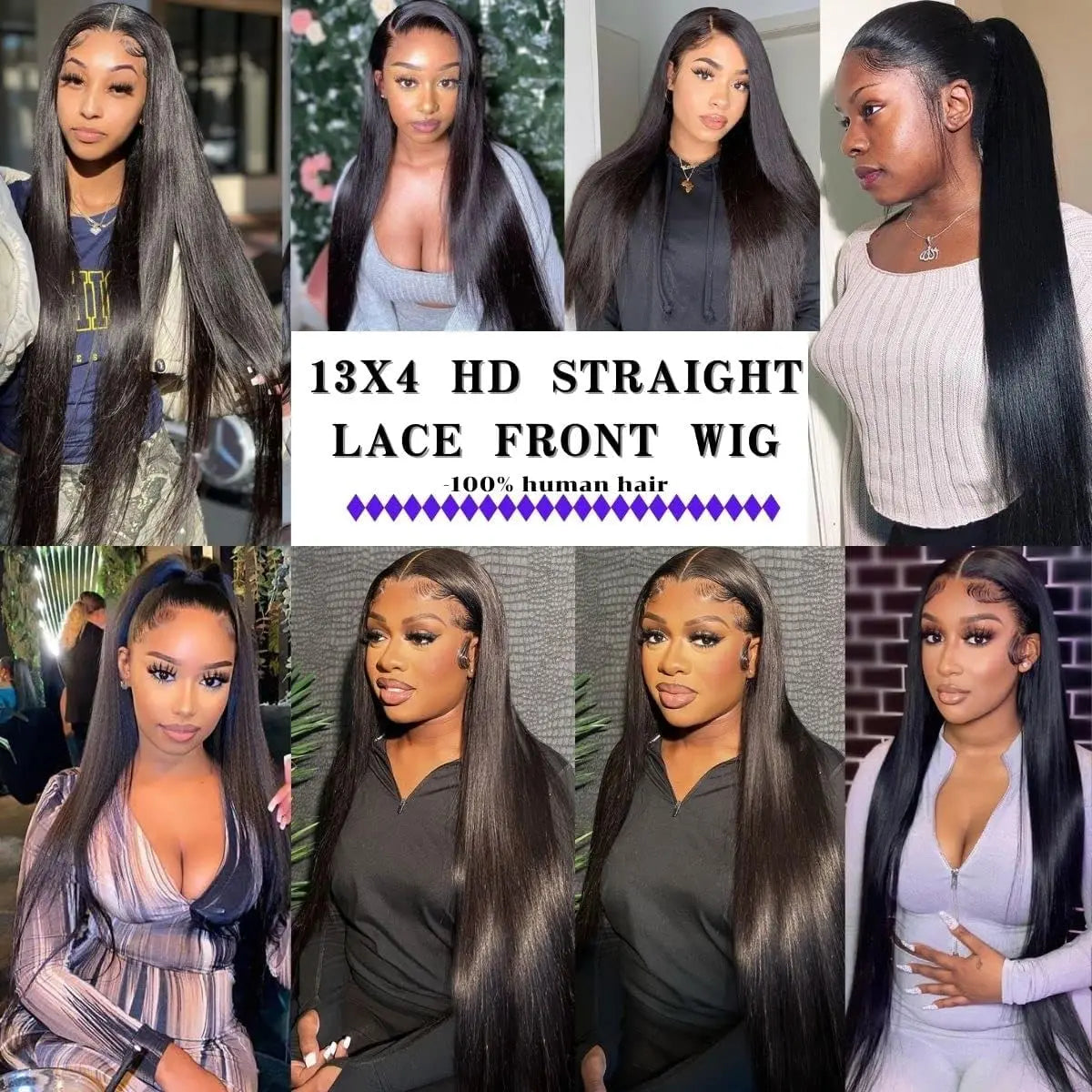 Brazilian Straight HD Lace Frontal Wigs