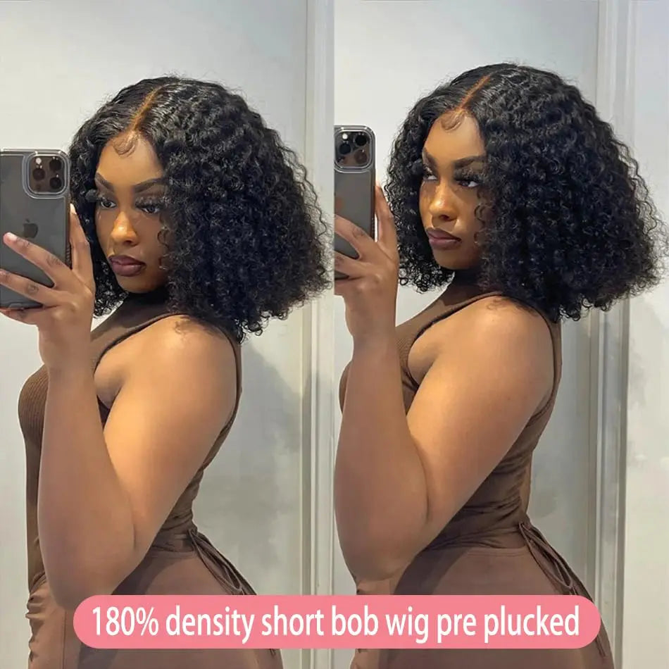 Short Curly Bob Glueless Wig