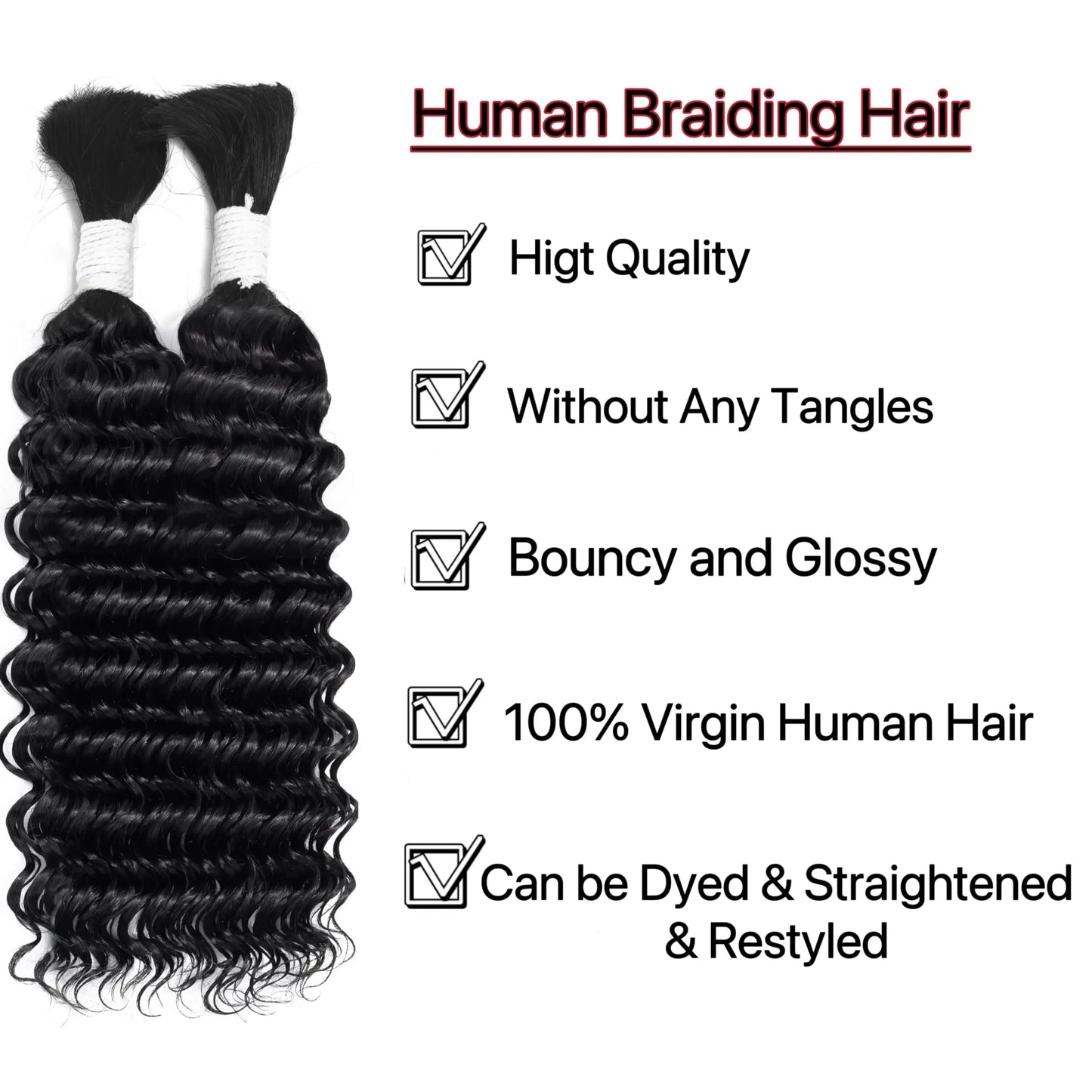 Deep Wave Bulk Human Hair