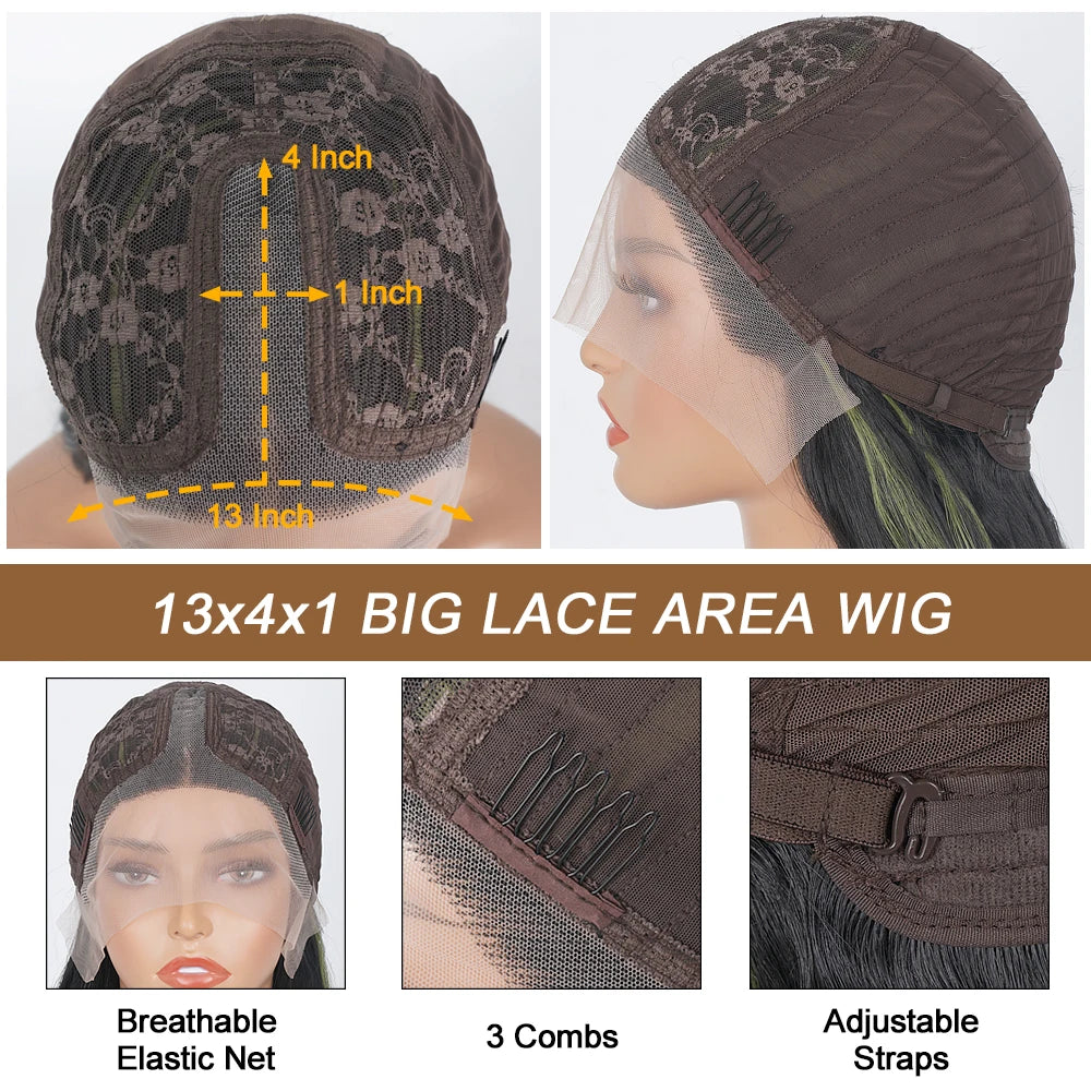 Brown Synthetic Glueless Lace Front Wigs