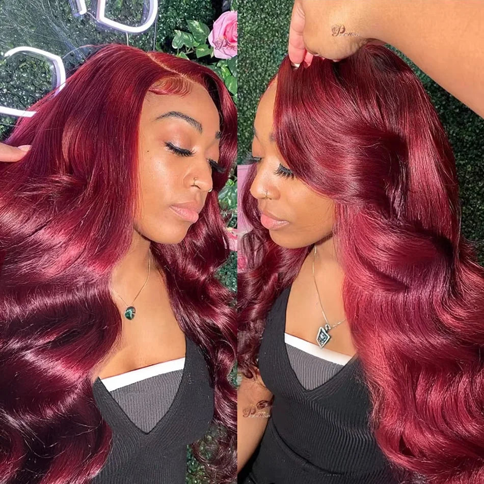 Burgundy Lace Frontal Wigs