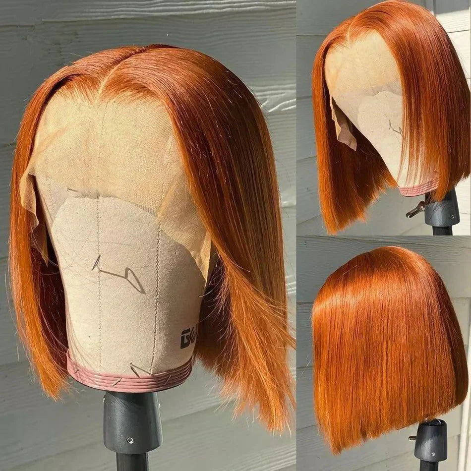 Human Hair Short Bob Wigs Pre Plucked