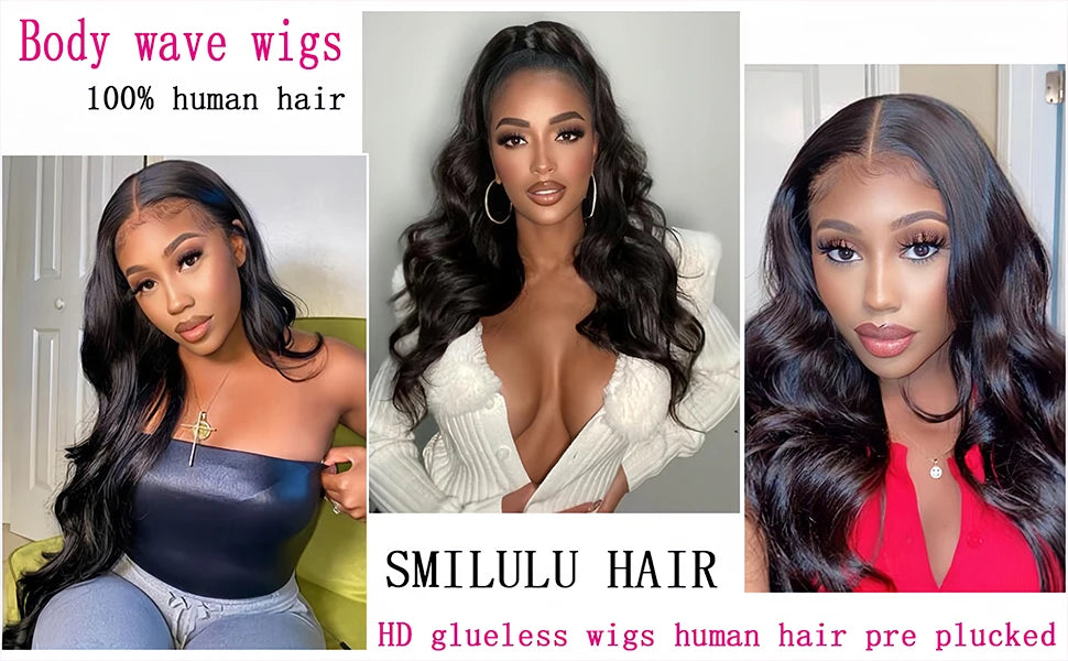 Human Hair Glueless HD Lace Front Wigs