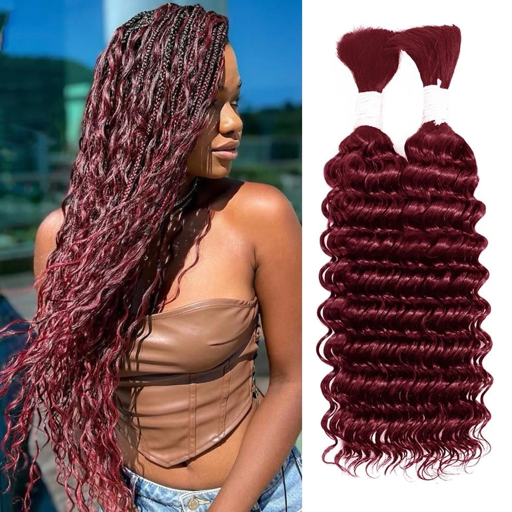 Deep Wave Bulk Human Hair for Braiding