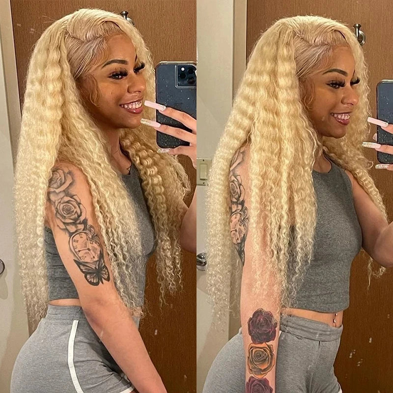 Brazilian Honey Blonde Curly PrePlucked