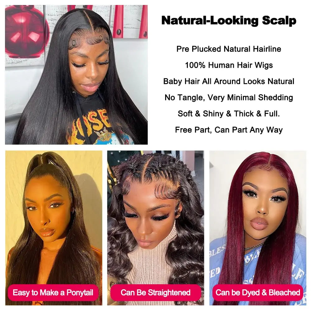 Brazilian Straight HD Lace Frontal Wigs