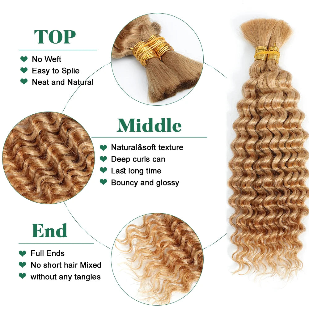 Bulk Braiding Hair Deep Wave Curly