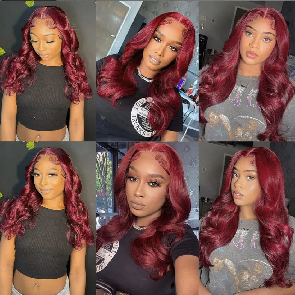 Burgundy Body Wave HD Lace Frontal