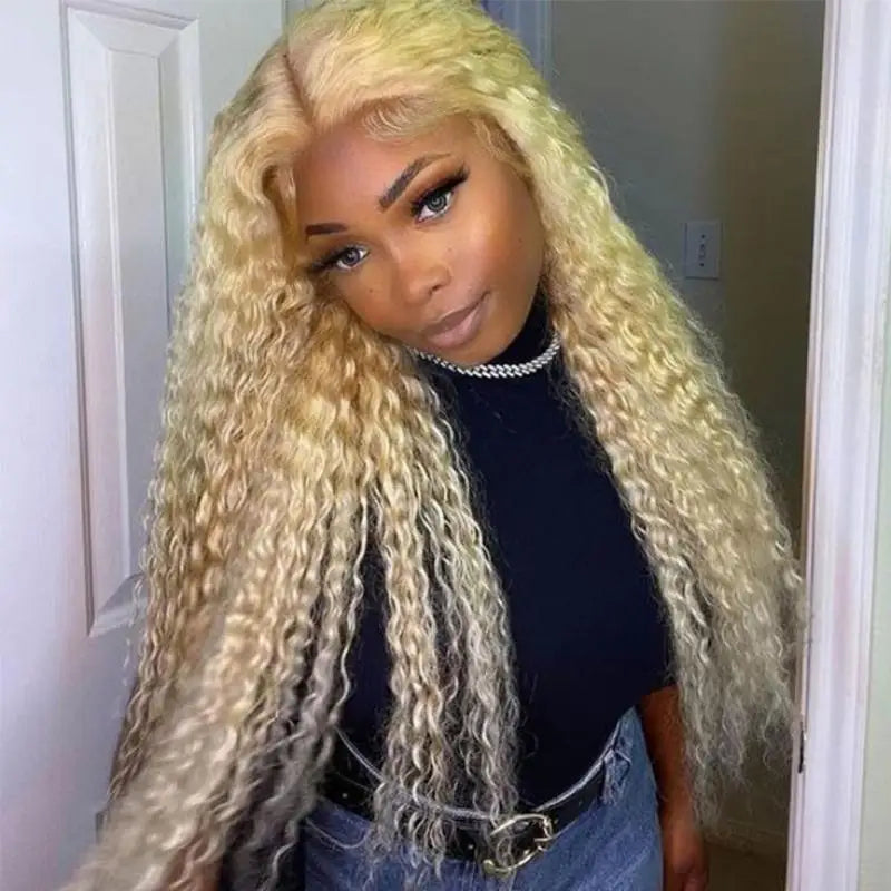 Brazilian Honey Blonde Curly PrePlucked