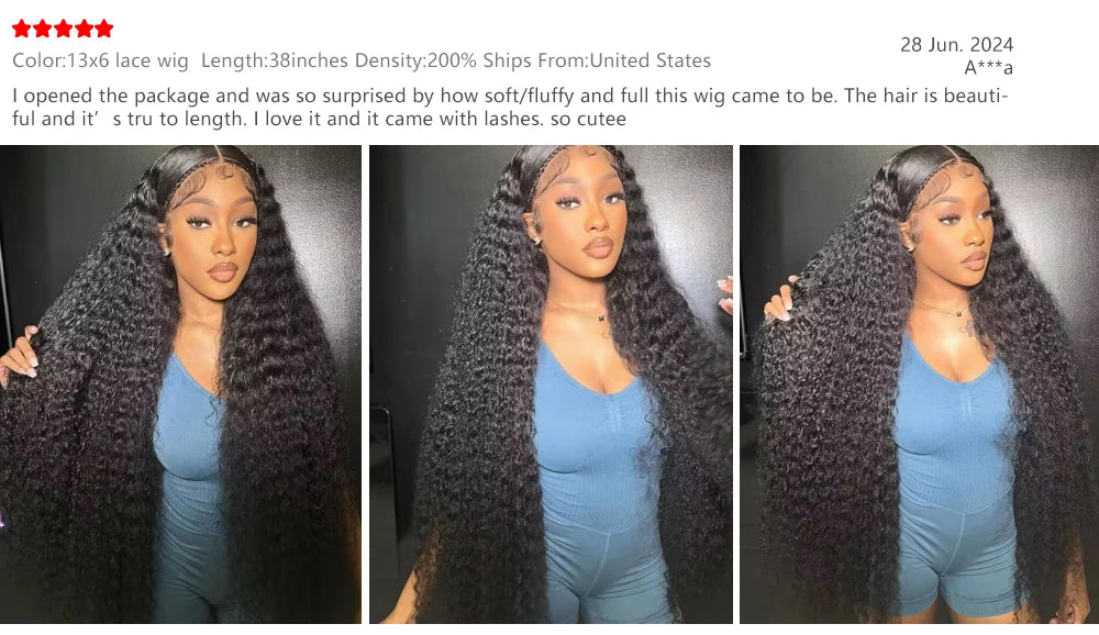 Human Hair Wig Glueless Curly Wave Lace Frontal