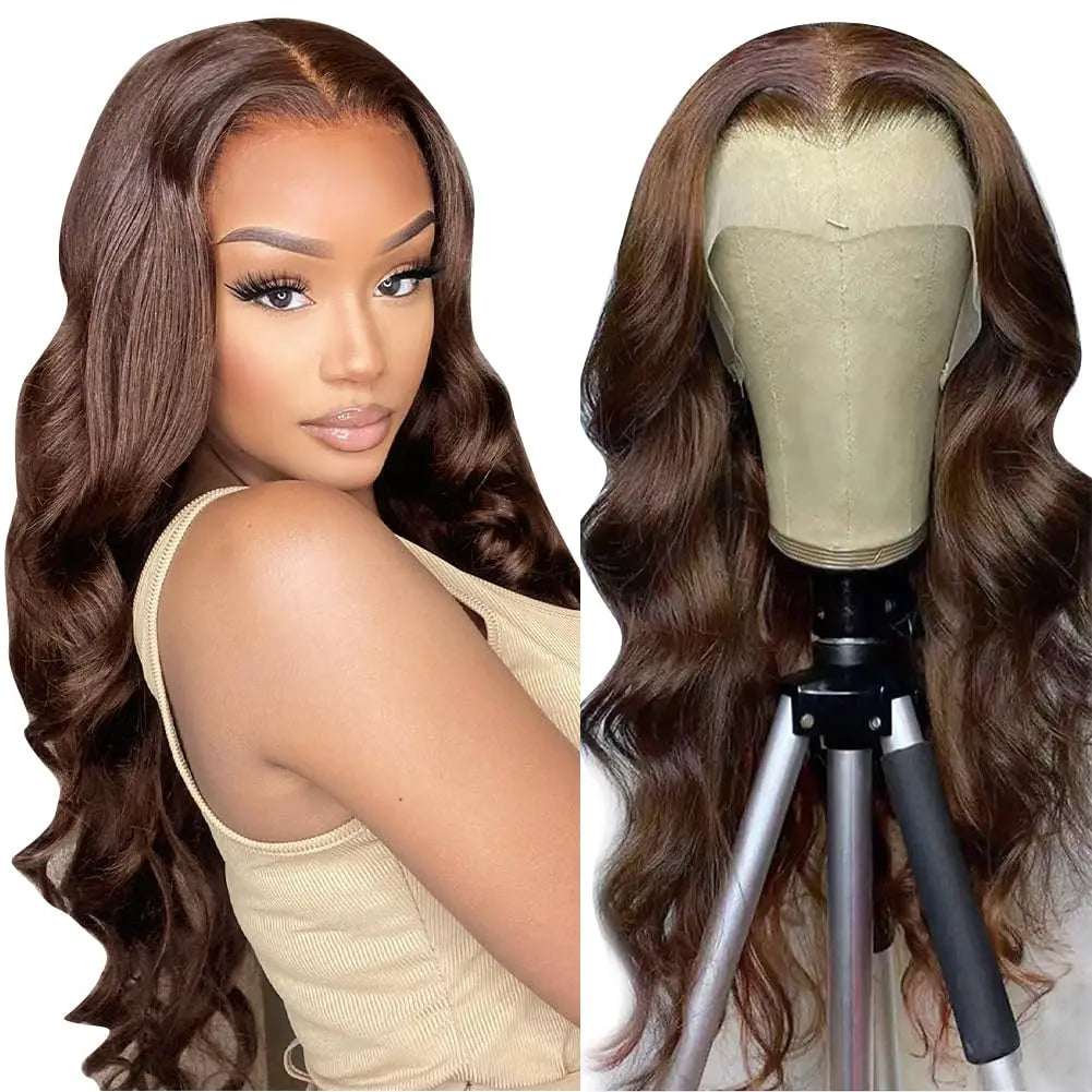 Brown Synthetic Glueless Lace Front Wigs