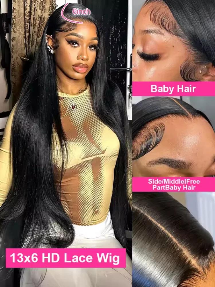 Human Hair HD Glueless Lace Frontal Wigs