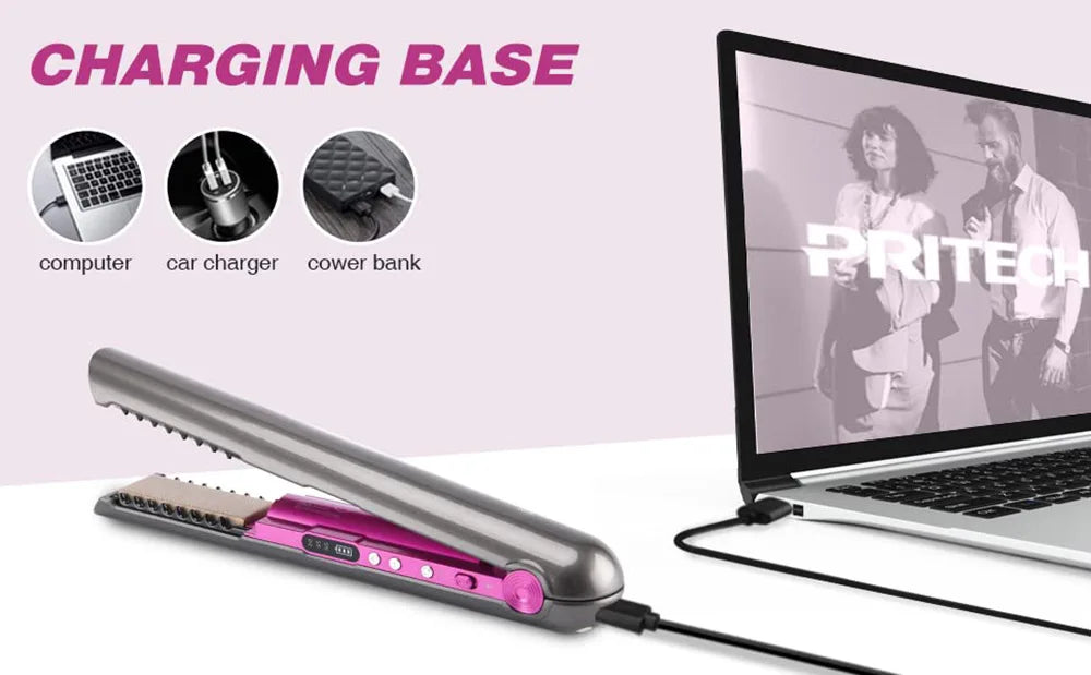 Wireless Hair Straightener Mini Flat Iron