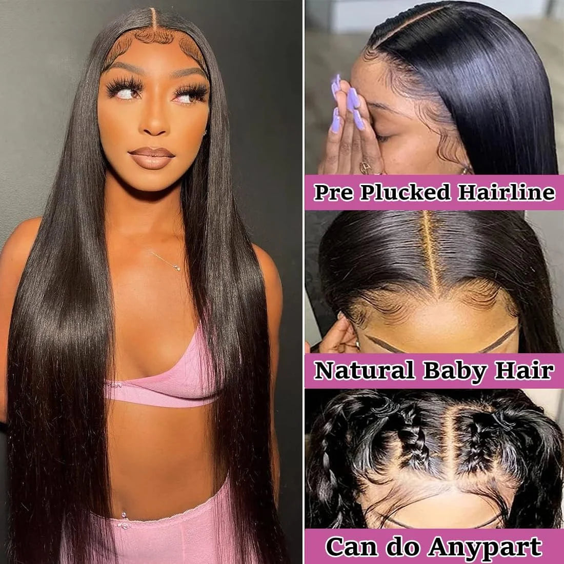 Human Hair HD Glueless Lace Frontal Wigs