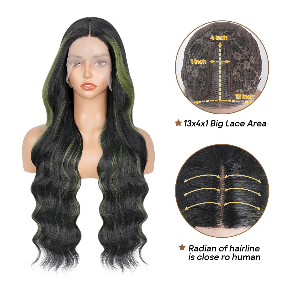 Brown Synthetic Glueless Lace Front Wigs