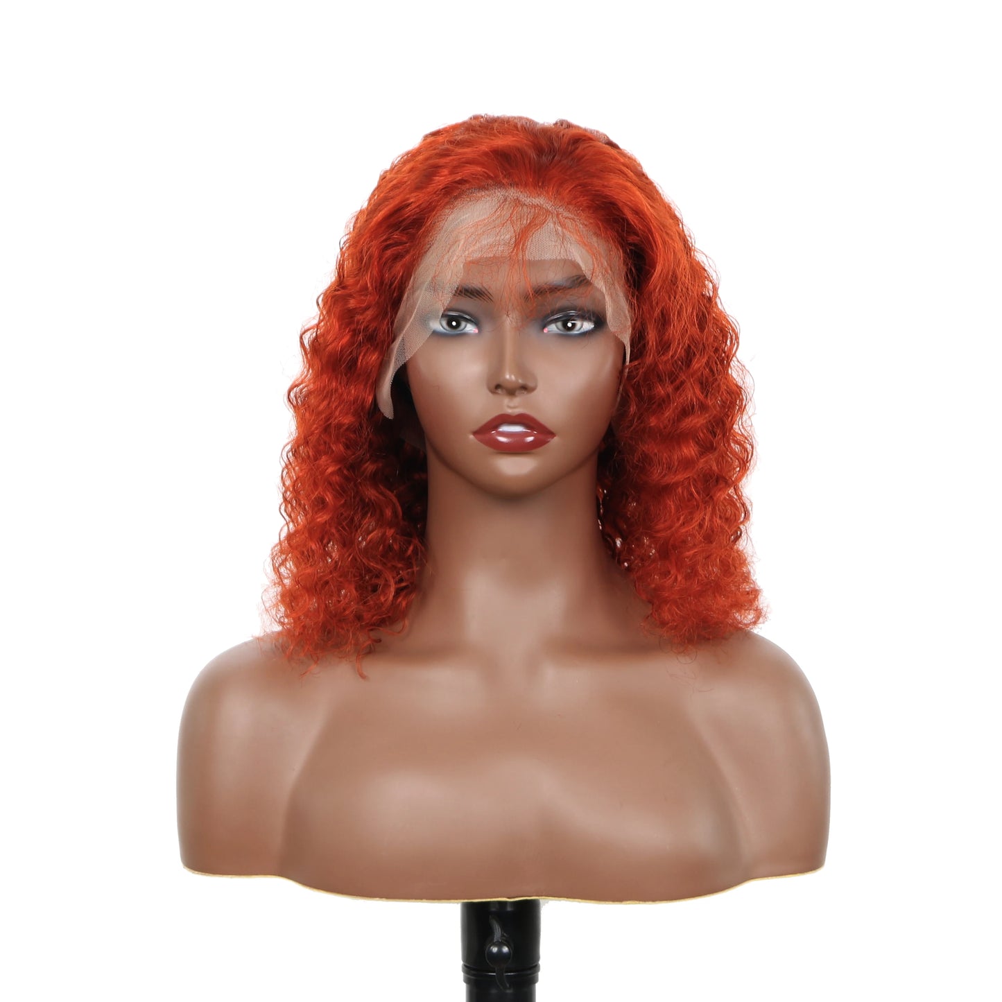 Orange Brown Deep Wave Lace Frontal Wig