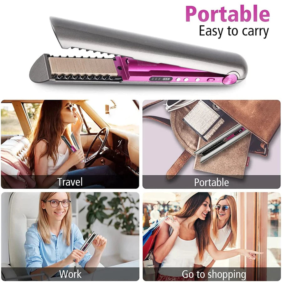 Wireless Hair Straightener Mini Flat Iron