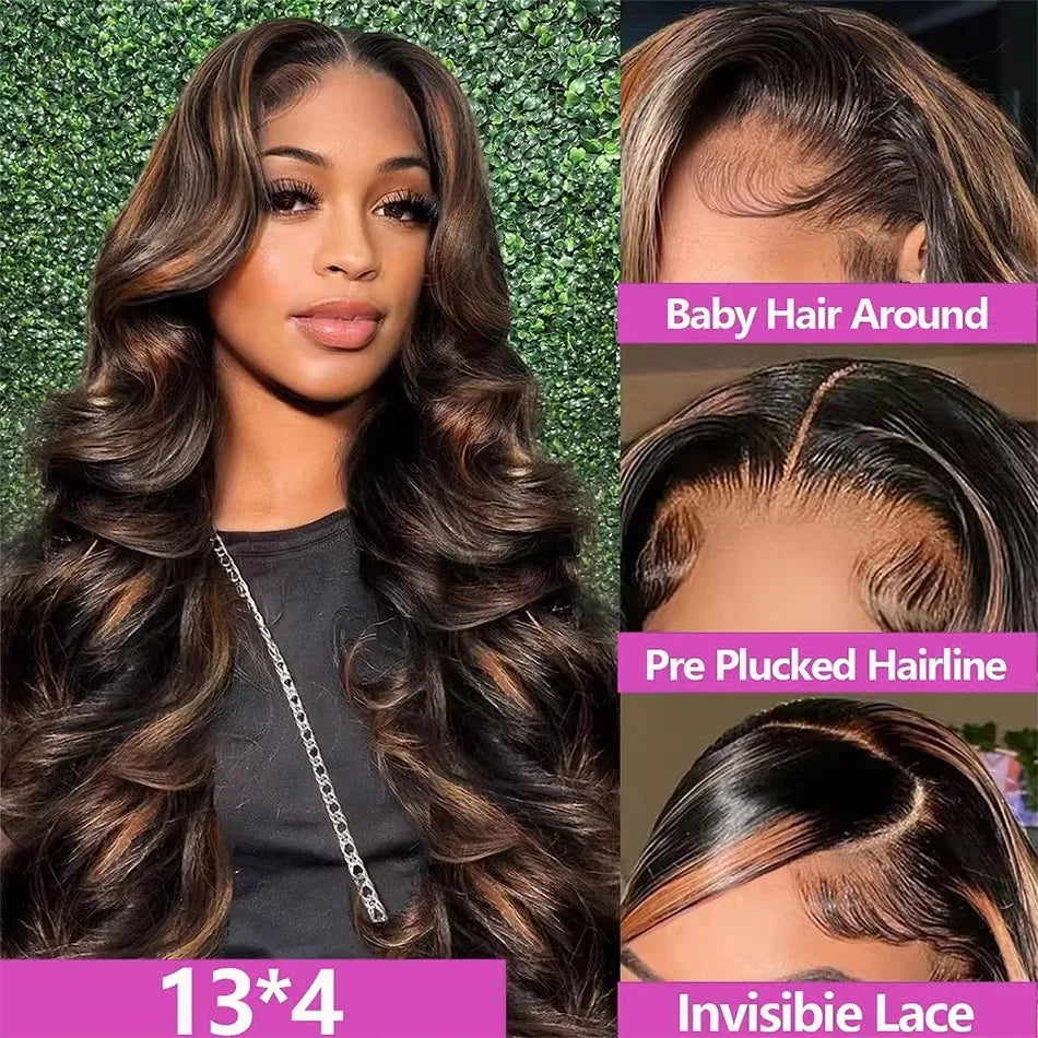 Black Brown Body Wave Wigs