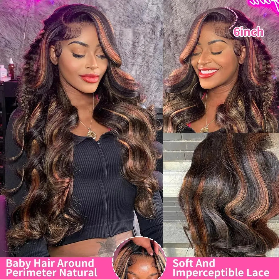 Black Brown Body Wave Wigs