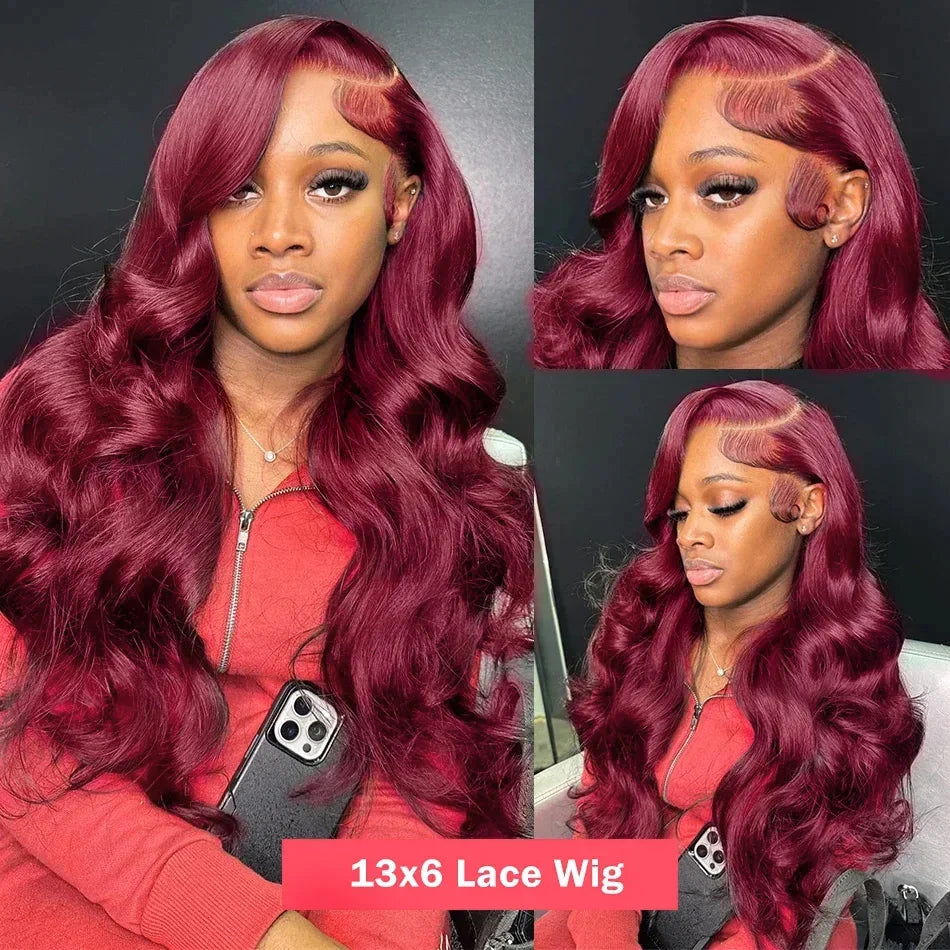 Burgundy Lace Frontal Wigs