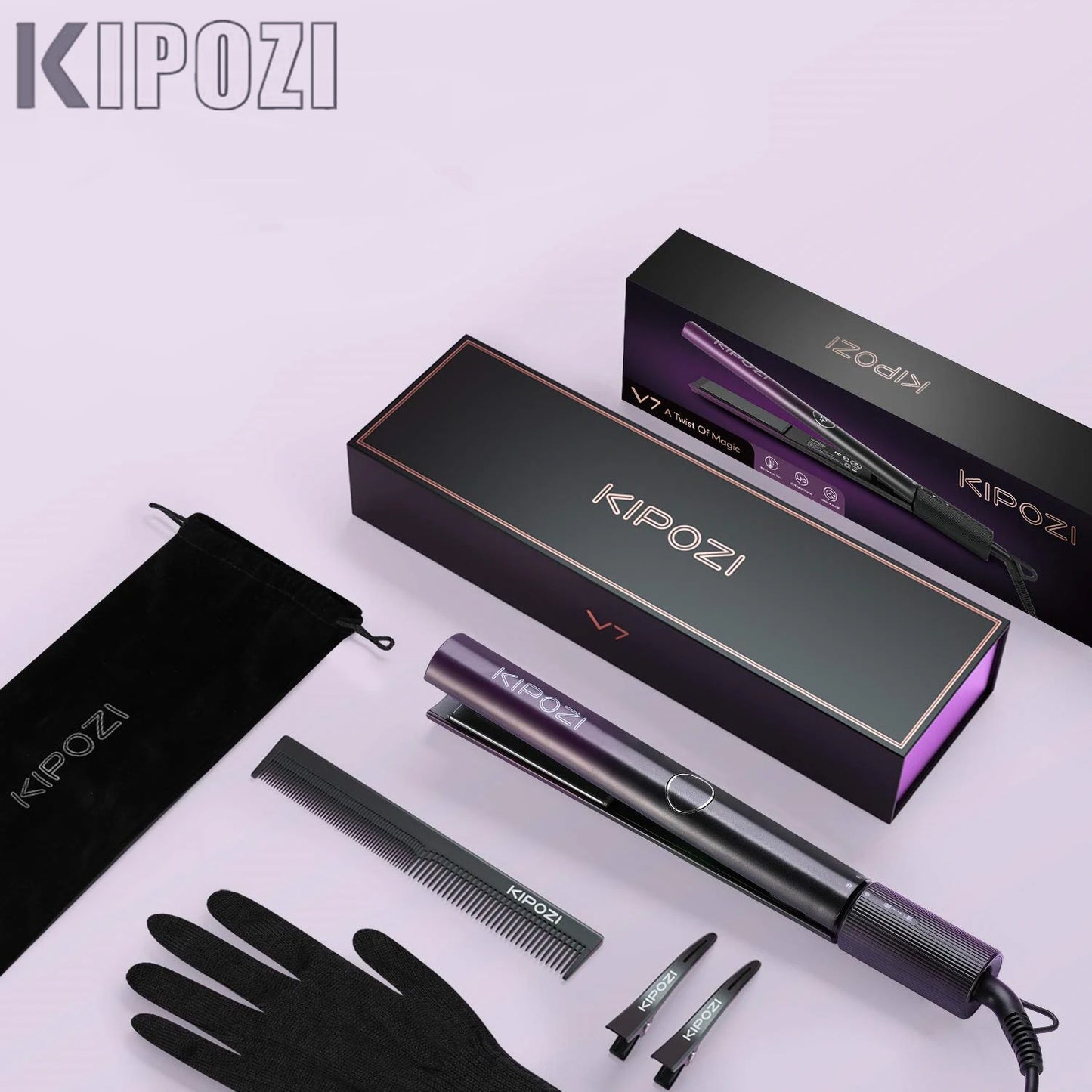 V7 Pro Hair Straightener Curler 2 in 1