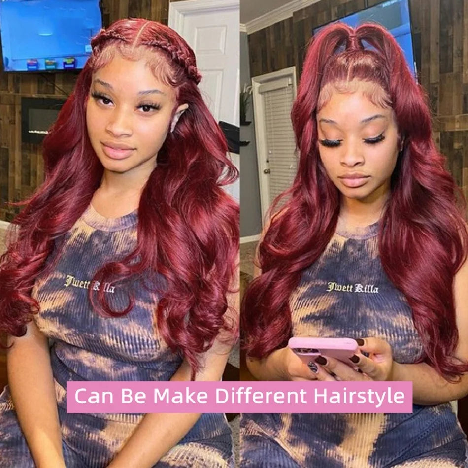 Burgundy Body Wave HD Lace Frontal